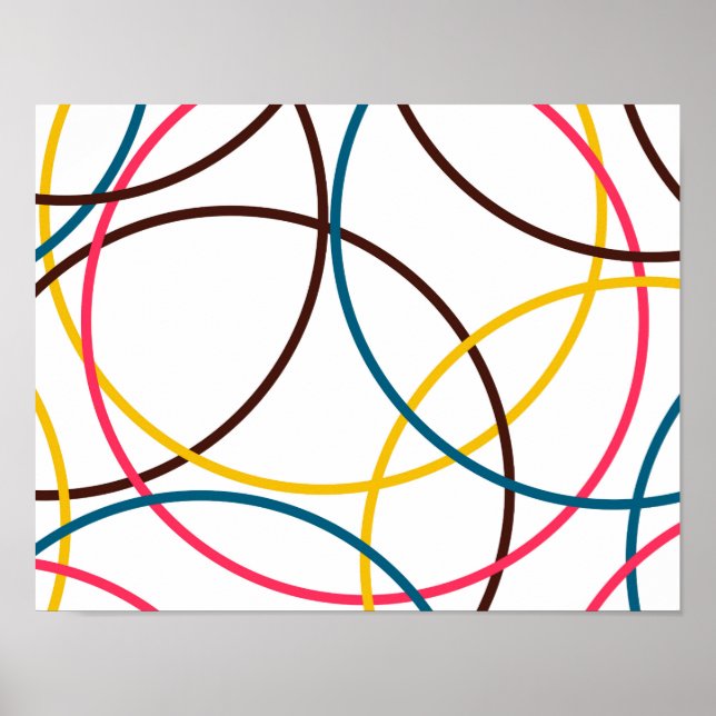 Colorful, simple modern cool, urban trendy circles poster (Front)