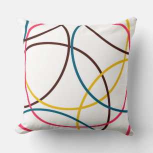 Colorful, simple modern cool, urban trendy circles throw pillow