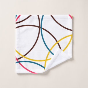 Colorful, simple modern cool, urban trendy circles wash cloth