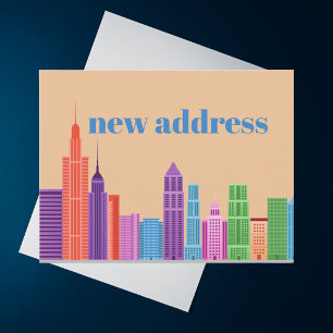Colorful Simple Modern We Have Moved New Home Postcard