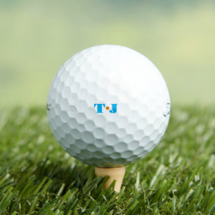 Colorful Simple Monogrammed Golf Balls