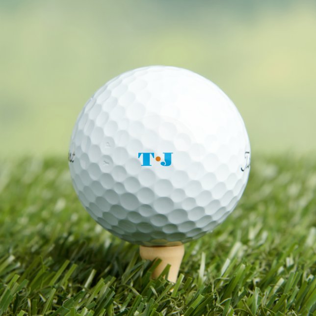 Colorful Simple Monogrammed Golf Balls (Insitu Tee)
