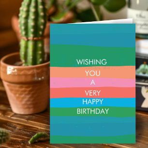 Colorful Simple Stripes HAPPY BIRTHDAY CUSTOM Card