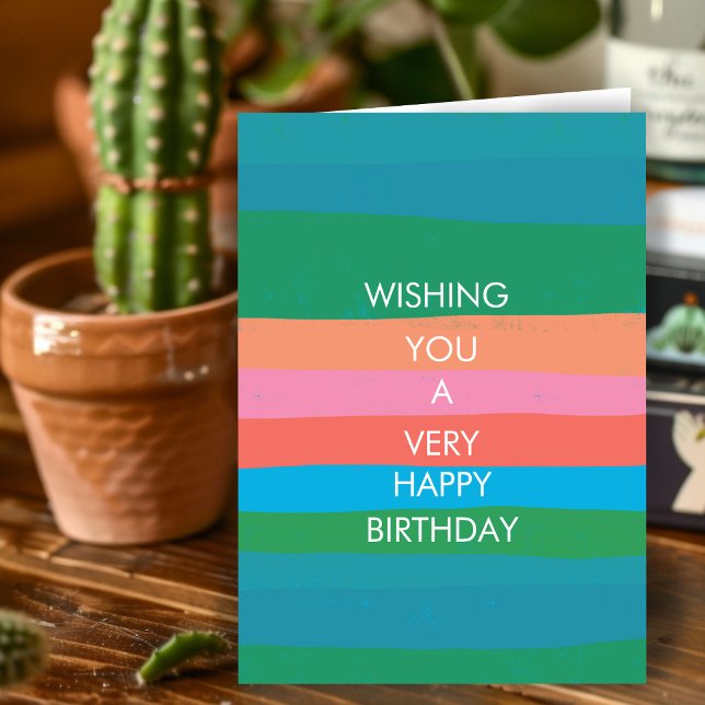 Colorful Simple Stripes HAPPY BIRTHDAY CUSTOM Card (Colorful Simple Stripes HAPPY BIRTHDAY CUSTOM Card
)