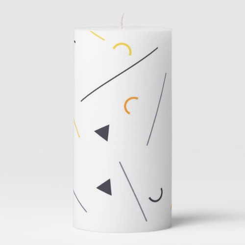 Colorful simple trendy urban geometric design pillar candle