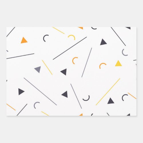 Colorful simple trendy urban geometric design wrapping paper sheets