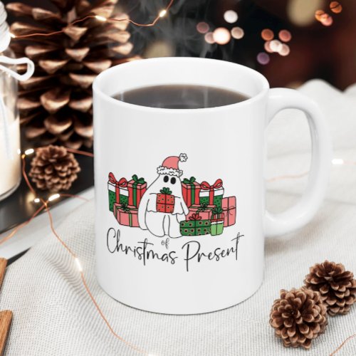 Colorful Simple Unique Humor Ghost Funny Christmas Coffee Mug