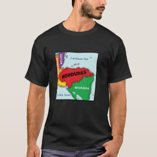 Colorful simplified Honduras map, neighboring coun T-Shirt