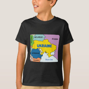 Colorful Simplified Ukraine Map T-Shirt