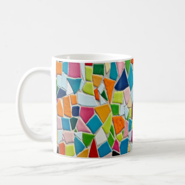 Colorful Simulated Mosaic Tile Coffee Mug (Left)