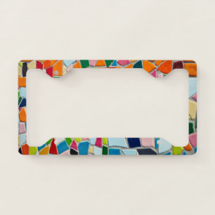 Colorful Simulated Mosaic Tile License Plate Frame