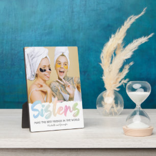 Colorful Sister Photo Plaque