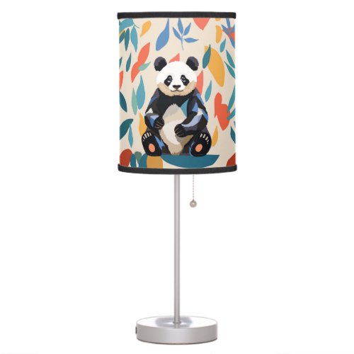 Colorful Sitting Panda Bear Matisse Inspired Table Lamp