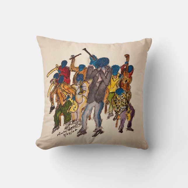 Colorful sixteen inch square throw pillow (Front)