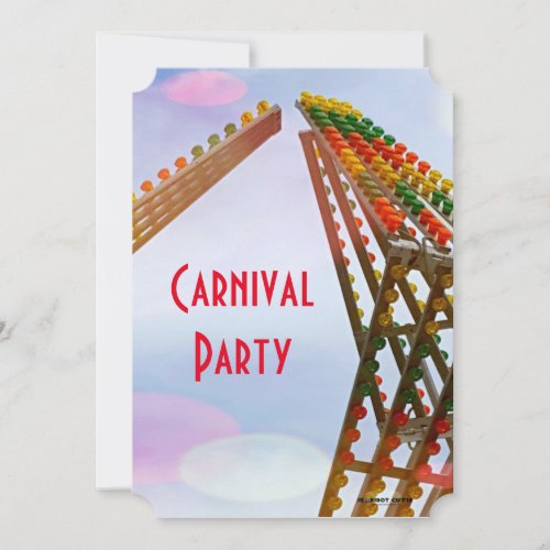 Colorful Sizzler Ride Carnival Theme Party Invitation