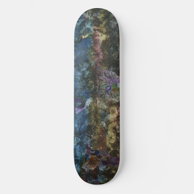 Colorful Skateboard of Hummingbirds in Flight (Front)