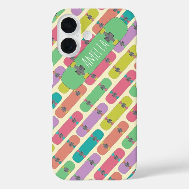 Colorful Skateboard Pattern Personalised Case-Mate iPhone Case (Back)