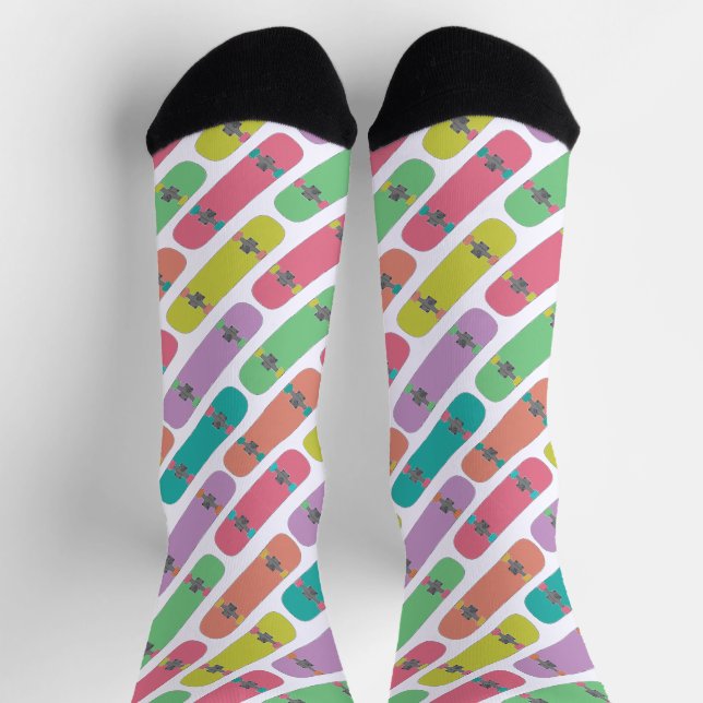 Colorful Skateboard Pattern Socks (Top)
