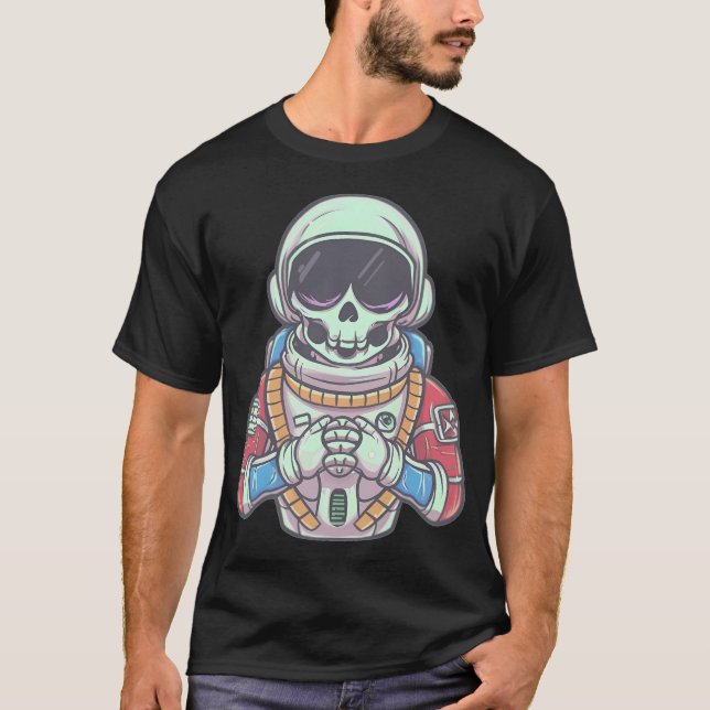 Colorful Skeleton Astronaut T-Shirt (Front)