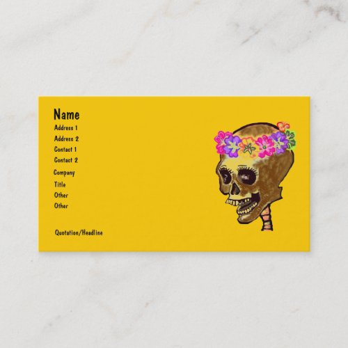 Colorful Skeleton Skull Business Card