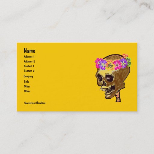 Customizable Colorful Skeleton Skull Business Card Template