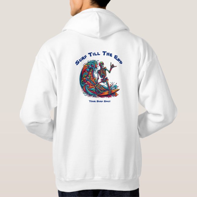 Colorful Skeleton Surfer Hoodie (Back)