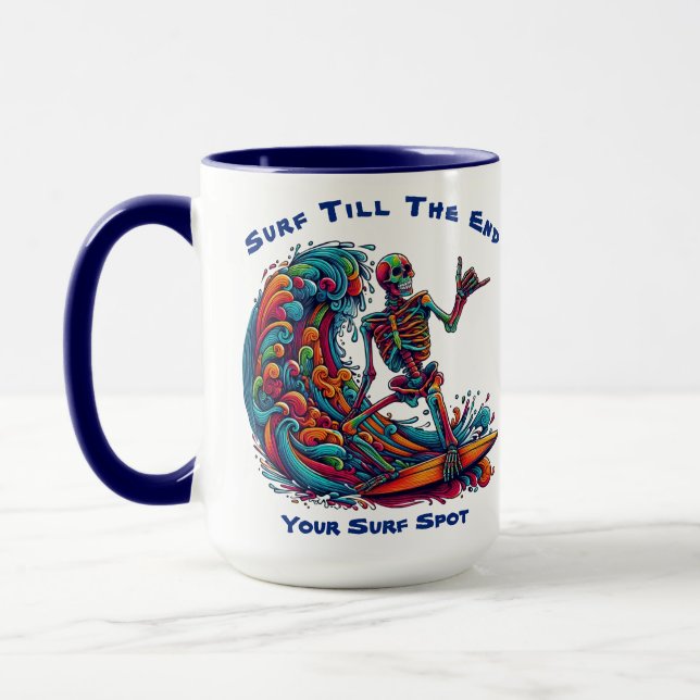 Colorful Skeleton Surfer Mug (Left)