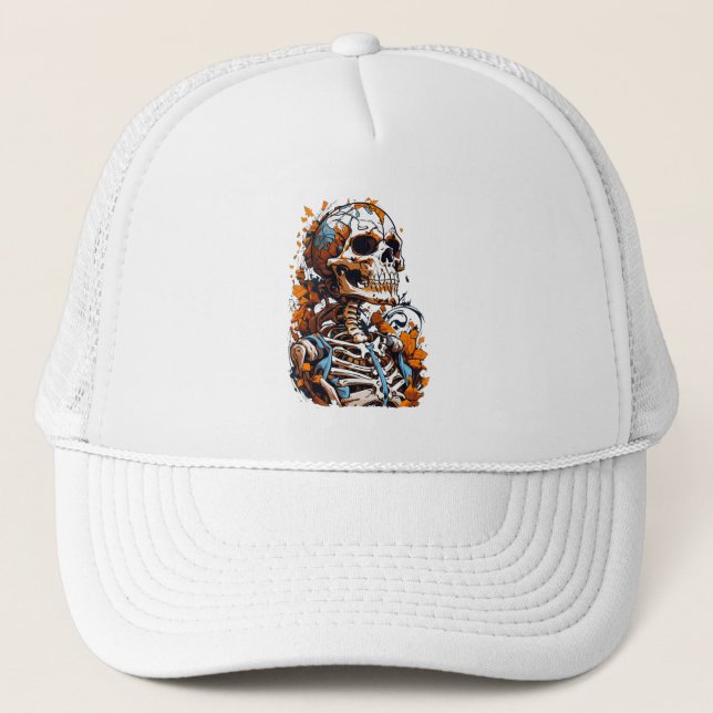 Colorful skeleton  trucker hat (Front)