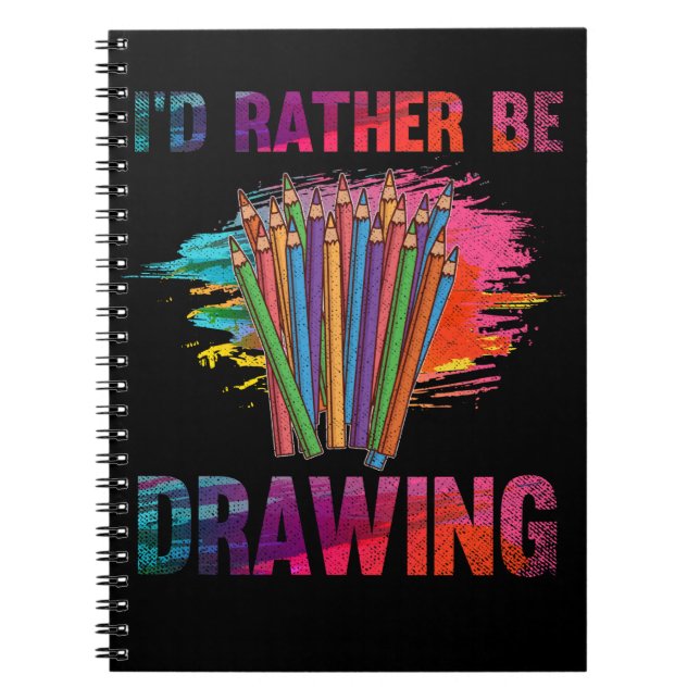 Colorful Sketching Pencil Drawing Art Lover Notebook (Front)