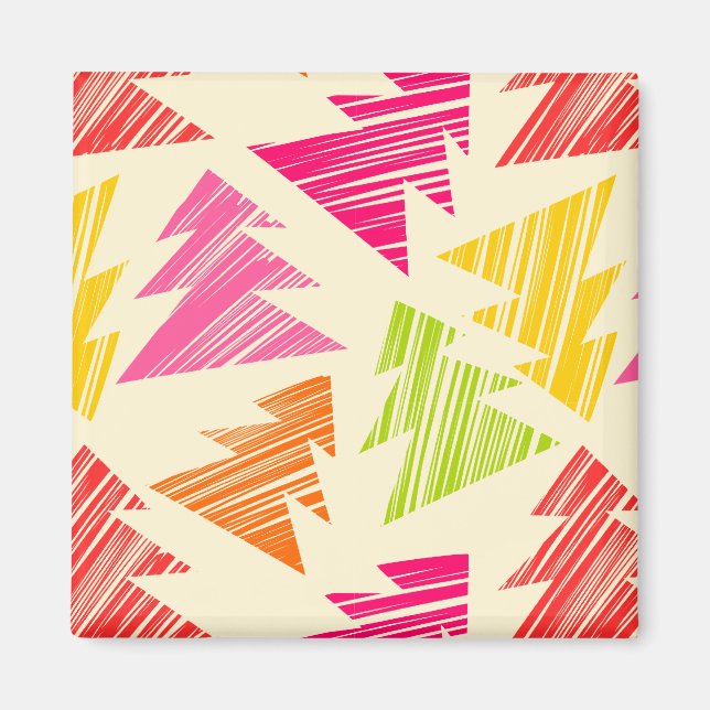 Colorful Sketchy Christmas Trees magnet (Front)