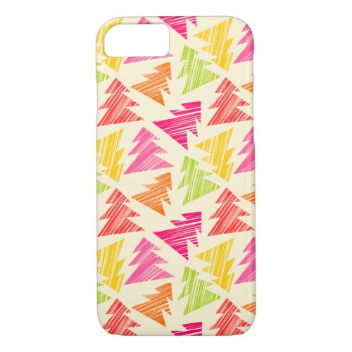 Colorful Sketchy Christmas Trees Pattern iPhone 87 Case