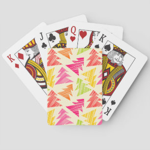 Colorful Sketchy Christmas Trees Playing Cards