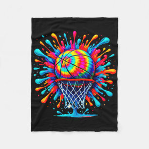 Colorful Sketll Art Tie Dye Drip Sketll Ll Dunk Fleece Blanket