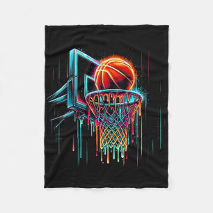 Colorful Sketll Dripping Color Splash Hoop Net Dri Fleece Blanket