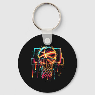Colorful Sketll Dripping Color Splash Hoop Net Dri Keychain