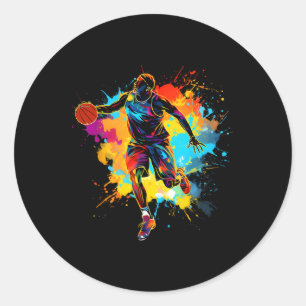 Colorful Sketll Player 1 Classic Round Sticker