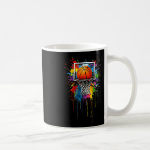 Colorful Sketll Tie Dye Color Splash Hoop Net Slam Coffee Mug