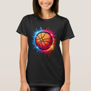 Colorful Sketll Tie Dye Color Splash Hoop Net Slam T-Shirt