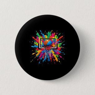 Colorful Sketll Tie Dye Hoop Net Slam Dunk Splash Button