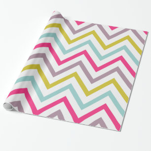 Colorful Skinny Chevron Pattern Wrapping Paper