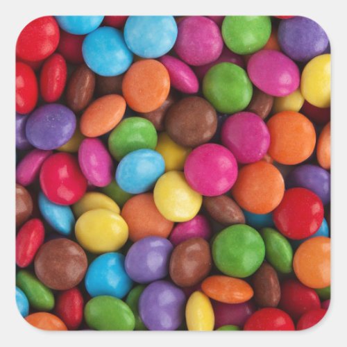 Colorful skittles candy square sticker