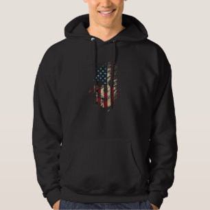 Colorful skull America Cool Skull with USA flag Hoodie