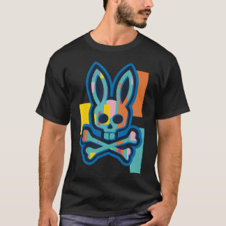 Colorful Skull And Crossbones Bad Rabbit Bunny Chr T-Shirt