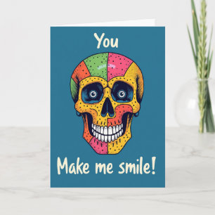 Colorful Skull Birthday Card