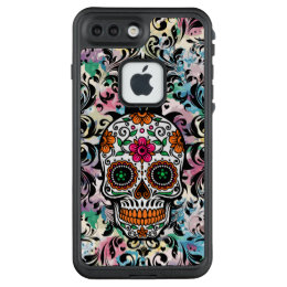 Colorful Skull & Black Swirls LifeProof FRĒ iPhone 7 Plus Case