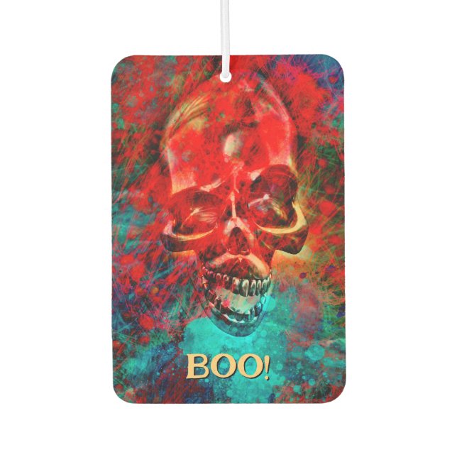 Colorful skull. Boo! Air Freshener (Front)