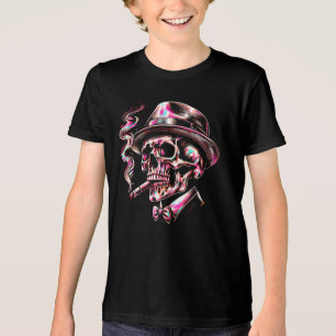 Colorful Skull Cigar Art Tri-Blend Shirt
