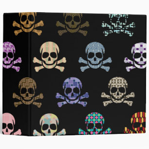 Colorful Skull & Crossbones Binder