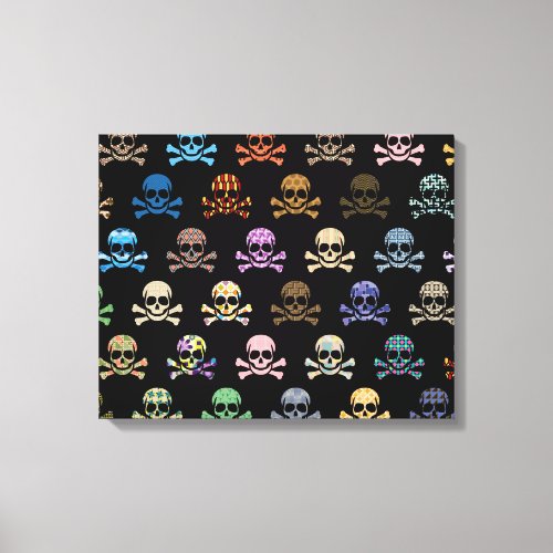 Colorful Skull  Crossbones Canvas Print