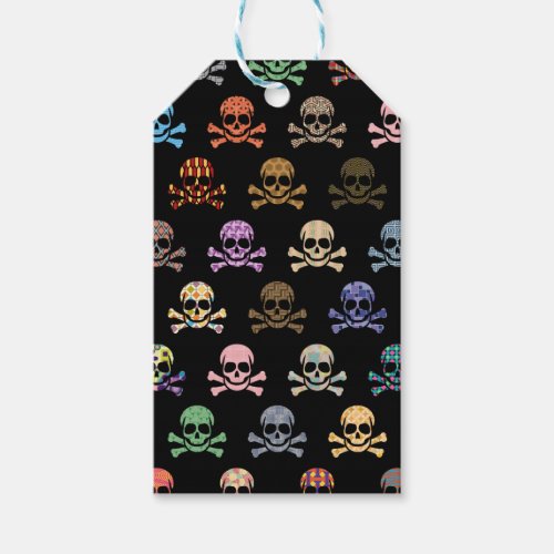 Colorful Skull  Crossbones Gift Tags